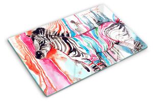 Skleněné krájecí prkénko Zebra v barevných pruzích ddk-nr-wm-00006095