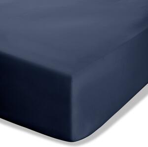 Tmavě modré napínací perkálové prostěradlo 150x200 cm Easy Iron Percale – Catherine Lansfield