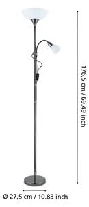 Eglo 93917 - Stojací lampa UP 2 1xE27/60W/230V + 1xE14/25W/230V černý chrom