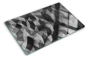 Krájecí prkénko skleněné Abstraktní geometrický vzor v odstínech šedé ddk-nr-wm-00006109