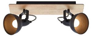 Stropní Lampa Lindby, Aylis, stmívatelné, Dřevo, Obývací pokoj, Kov, Industriální design