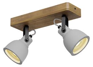 Stropní Lampa Lindby, Mitis, stmívatelné, Dřevo, Obývací pokoj, Beton, Industriální design