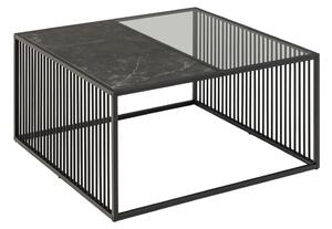 Černý konferenční stolek se skleněnou deskou 80x80 cm Strington – Actona