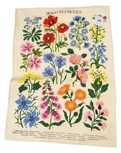 Béžová bavlněná utěrka Rex London Wild Flowers, 50 x 70 cm