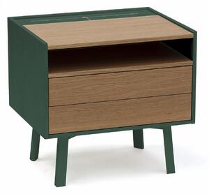 Ragaba DIAMOND Bedside Table 50x40x47cm Oak Veneer / See Green