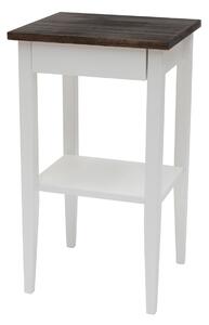 Noční stolek Taloumne, 40x35x70 cm, černý dub/bílá