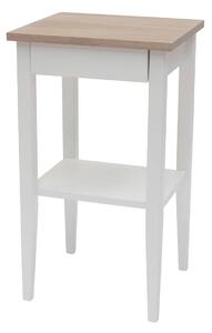 Noční stolek Taloumne, 40x35x70 cm, bílý dub/bílá