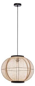 Závěsná svítidlo Lindby, Aurinil, stmívatelné, Dřevo, Obývací pokoj, Tkanina / Textil, Venkovský / rustikální