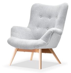 Designové křeslo Florentino (světle šedá + dub)