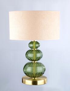 DBK GLASS Stolní lampa se třemi skleněnými koulemi ze zeleného skla v barvě Vltavínu SE-3030-1-ZM-green-moldavite