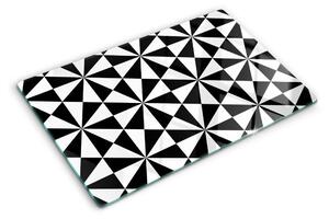 Krájecí prkénko skleněné Geometrické trojúhelníky v černé a bílé ddk-nr-wm-00006141