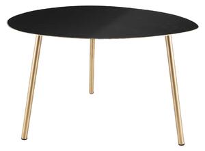 Select Time Černý konferenční stolek Voalo M, zlatá podnož