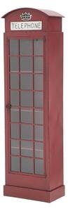 Červená železná vitrína Mauro Ferretti London Telephone Booth, výška 180 cm