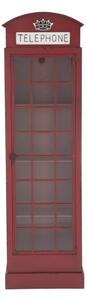 Červená železná vitrína Mauro Ferretti London Telephone Booth, výška 180 cm
