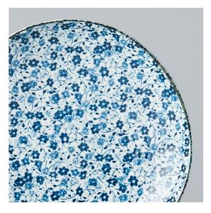 Modro-bílý keramický talíř MIJ Daisy, ø 19 cm
