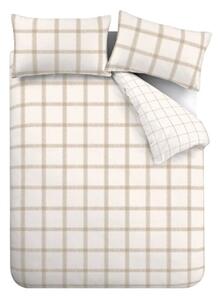 Béžové bavlněné povlečení na dvoulůžko 200x200 cm Oxton Check – Bianca