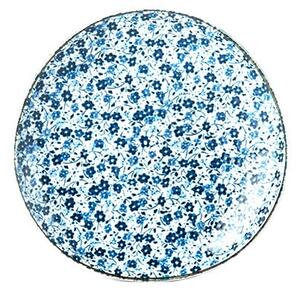 Modro-bílý keramický talíř MIJ Daisy, ø 19 cm