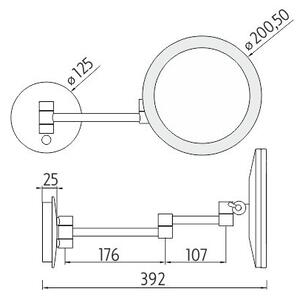 NIM ZK 20265P-26 LED zvětšovací kosmetické zrcátko s nastavitelnou teplotou chromatičnosti 2700-6500K Ø20cm - NIMCO