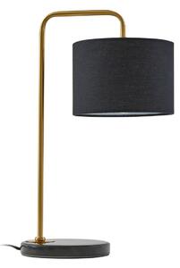 Stolní lampa Lindby, Hillary, Černá, Obývací pokoj, Tkanina / Textil, Skandinávský