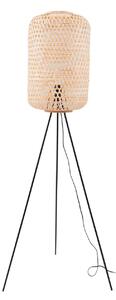 Stojací Lampa Lucande, Jorick, Dřevo, Obývací pokoj, Bambus, Venkovský / rustikální