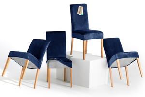 Modré napínací potahy v sadě 4 ks na židli 48 cm Sento – Restilo