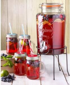 Kilner skleněný nápojový automat s kohoutkem 5 l a 4 ks džbánků 400 ml