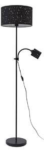 Stojací Lampa Lindby, Melanie, Černá, Obývací pokoj, Kov, Moderní