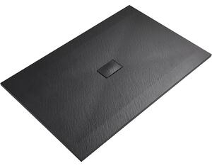 Sprchová vanička obdélníková FlexiCut - SMC/minerální kompozit - upravitelná - černá matná - 120x100x3 cm
