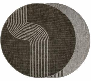 Balta Kulatý sisalový koberec oboustranný Brussels 205631/11020 Moderní šedý grafitový Rozměr: průměr 120 cm
