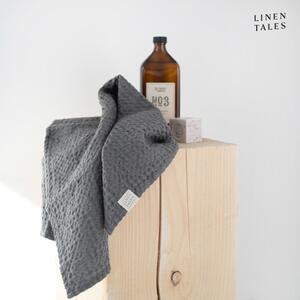 Tmavě šedé ručníky a osušky v sadě 3 ks Honeycomb – Linen Tales