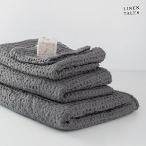 Tmavě šedé ručníky a osušky v sadě 3 ks Honeycomb – Linen Tales