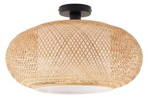 Stropní Lampa Lindby, Romaine, stmívatelné, Dřevo, Obývací pokoj, Bambus, Venkovský / rustikální