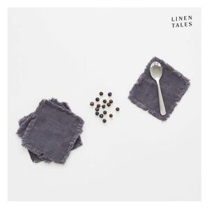 Tmavě šedé látkové podtácky v sadě 4 ks – Linen Tales