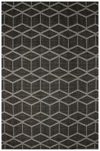 Balta Kusový koberec sysalový oboustranný Brussels 205178/11020 Geometrický 3D antracitový šedý Rozměr: 140x200 cm