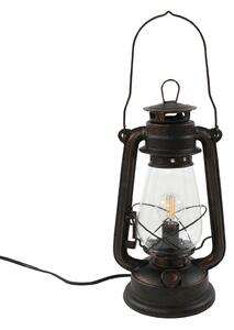 Stolní lampa Lindby, Raisa, Hnědá / Rezavá, Obývací pokoj, Kov, Starožitný