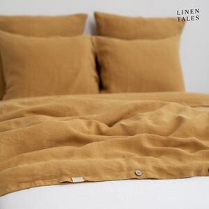 Povlečení na dvoulůžko z konopného vlákna v hořčicové barvě 200x200 cm – Linen Tales