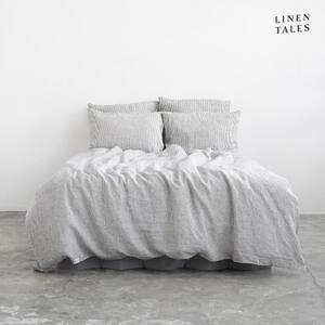Černobílé lněné povlečení na jednolůžko 140x200 cm – Linen Tales