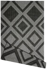 Balta Kusový koberec sysalový oboustranný Brussels 205386/11010 Geometrický šedý antracitový Rozměr: 140x200 cm