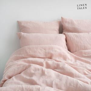 Světle růžové lněné prodloužené povlečení na dvoulůžko 200x220 cm – Linen Tales