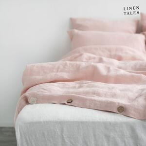 Světle růžové lněné prodloužené povlečení na dvoulůžko 200x220 cm – Linen Tales