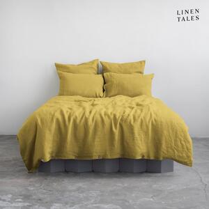 Žluté lněné povlečení na jednolůžko 140x200 cm – Linen Tales