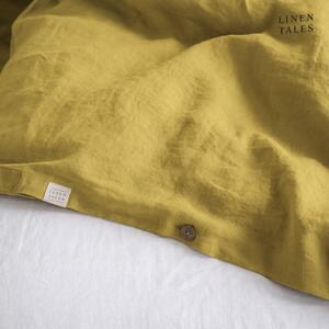 Žluté lněné prodloužené povlečení na dvoulůžko 200x220 cm – Linen Tales