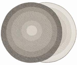 Balta Kulatý sisalový koberec oboustranný Brussels 205195/10010 Kruhy šedý krémový Rozměr: průměr 140 cm