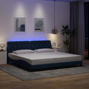 Rám postele s LED bez matrace Modrá 200x200 cm Látka 3310698
