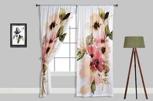 Bílo-růžové závěsy v sadě 2 ks 140x240 cm Pastel Flowers – Oyo home