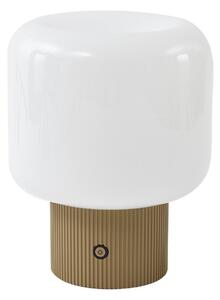Stolní lampa Lucande, Katrin Palme, stmívatelné, Béžová, Obývací pokoj, Sklo, Moderní