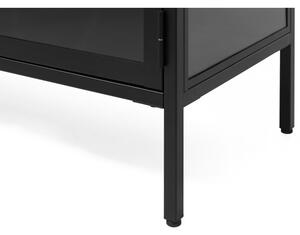 Černý kovový TV stolek 132x52 cm Carmel – Unique Furniture