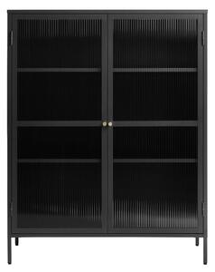 Černá kovová vitrína 111x140 cm Bronco – Unique Furniture