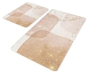 Béžové sametové koupelnové předložky v sadě 2 ks 60x100 cm – Mila Home