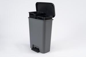 Plastový odpadkový koš na tříděný odpad/pedálový 23+23 l Compatta - Curver